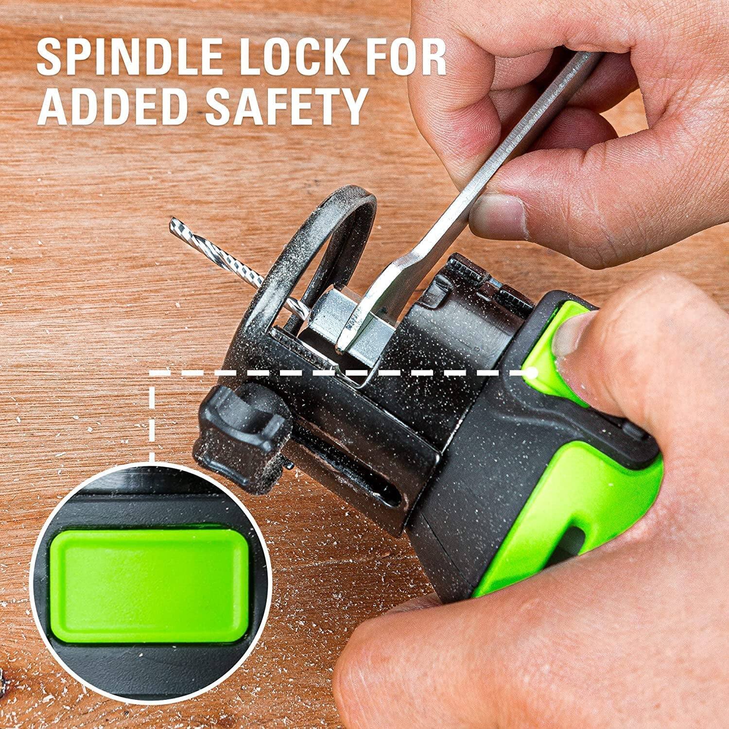 SPINDLE LOCK FOR ADDED SAFETY