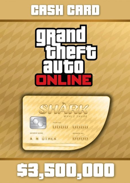 Front Zoom. Grand Theft Auto V $3500000 Whale Shark Cash Card - Xbox One [Digital].