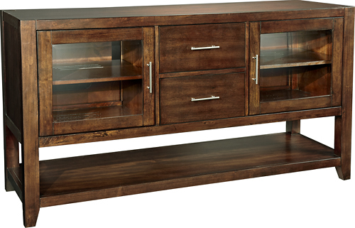 Whalen Furniture High Console Tv Stand, Tall Tv Stands Bookcase Cherry Wood
