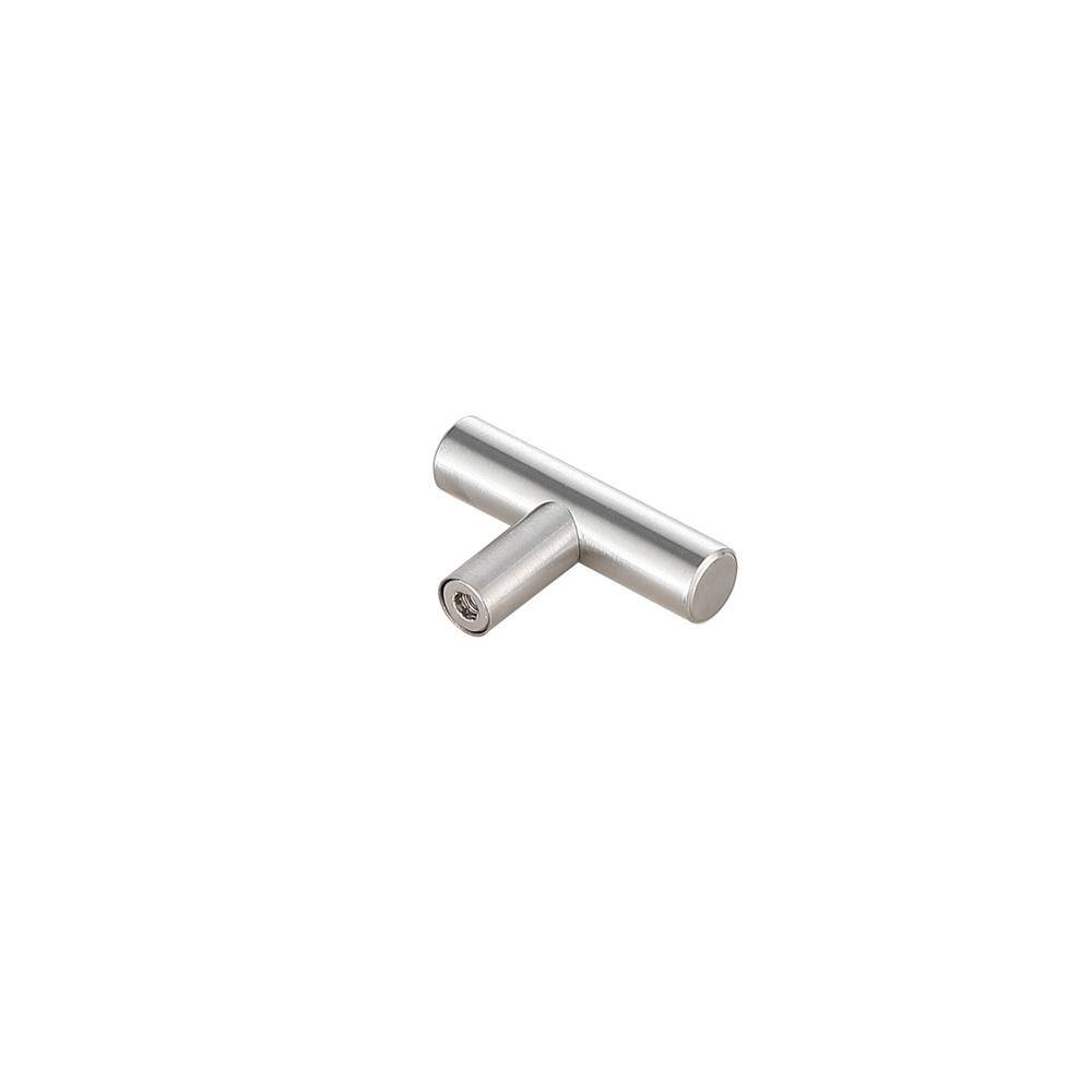 Left. Elegant Decor - Quinn Brushed Nickel T Pull Multipack (set of 10) - Brushed Nickel.