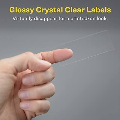 Glossy Crystal Clear Labels  
Virtually disappear for a printed-on look.