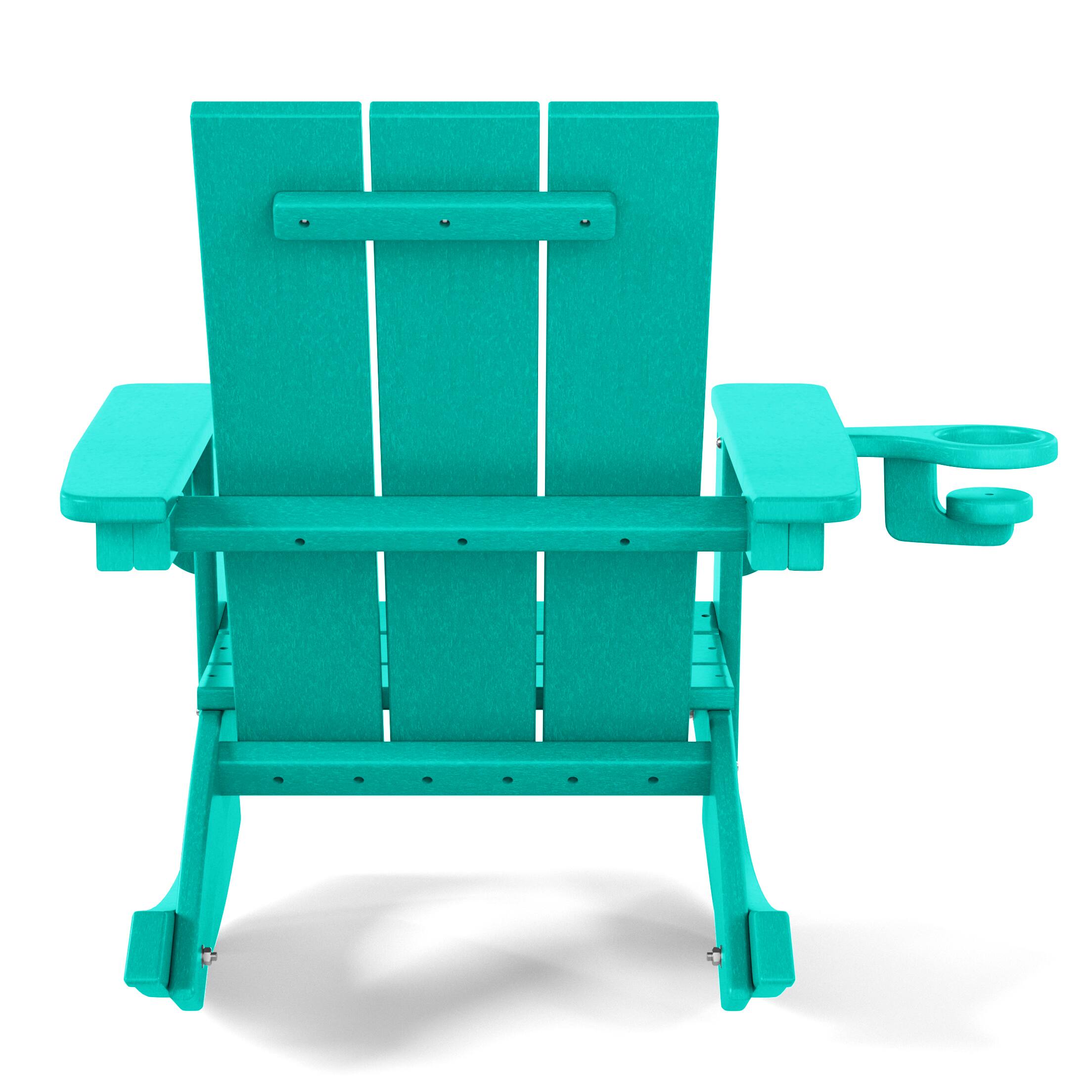 Alt View 2. WestinTrends - WestinTrends Ashore Outdoor HDPE Plastic Preschool Toddler Modern Adirondack Rocking Chairs (Set of 2) - Turquoise.