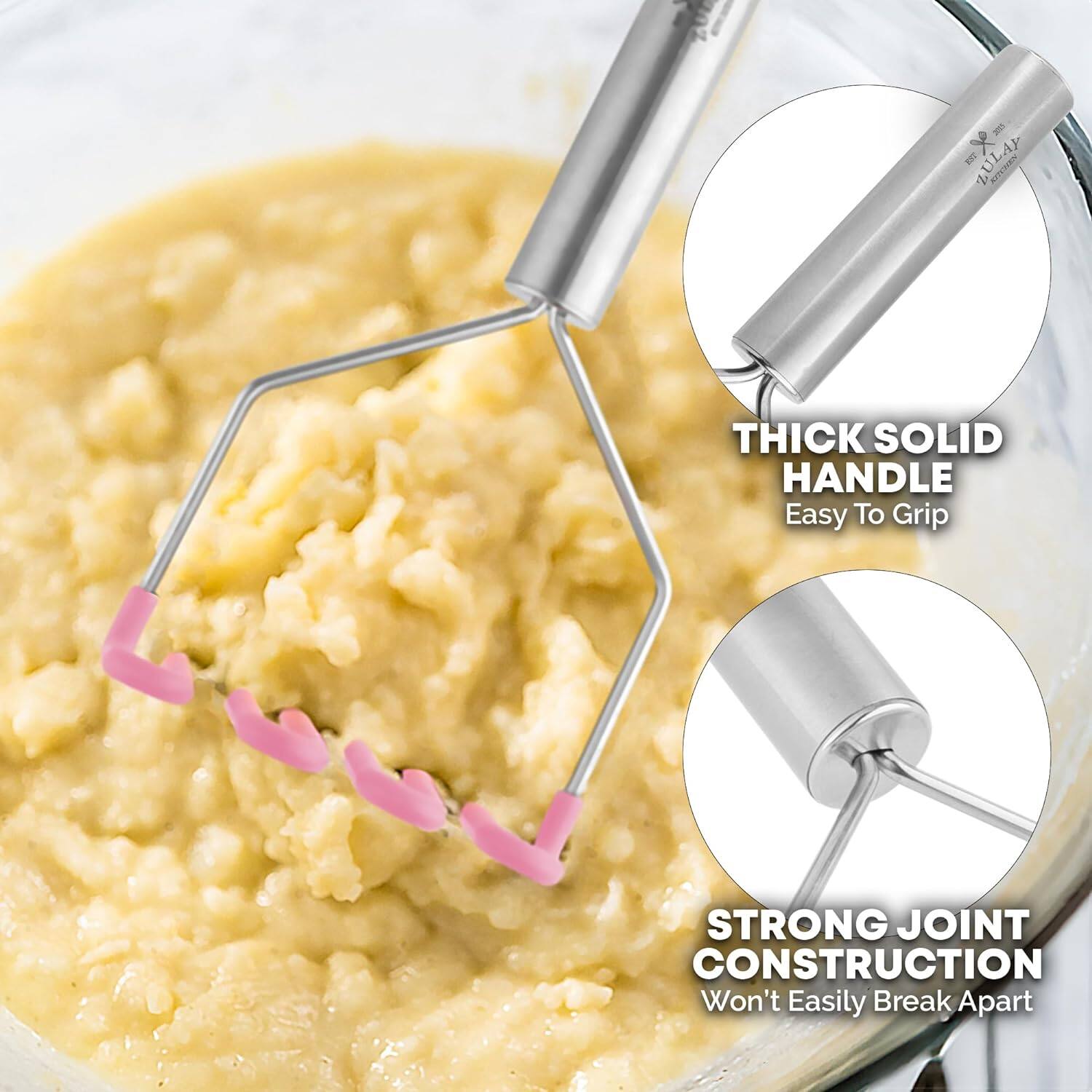 X= KITCHEN THICK SOLID HANDLE Easy To Grip STRONG JOINT CONSTRUCTION Won't Easily Break Apart