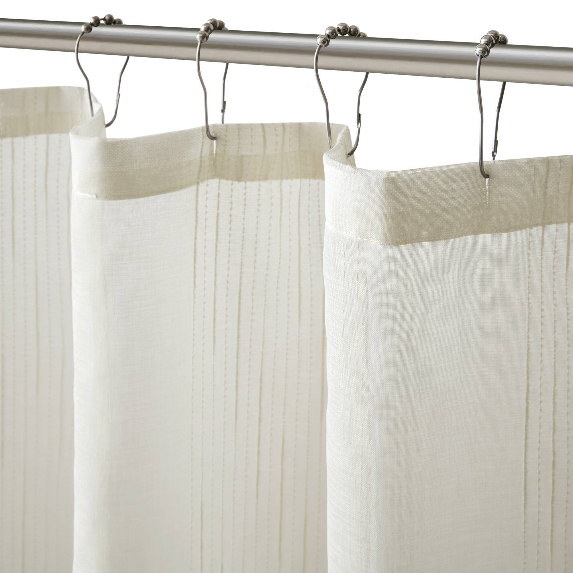 Alt View 9. BreeBe - 1-Piece 72x72' Sheer Shower Curtain,Ivory - Ivory.