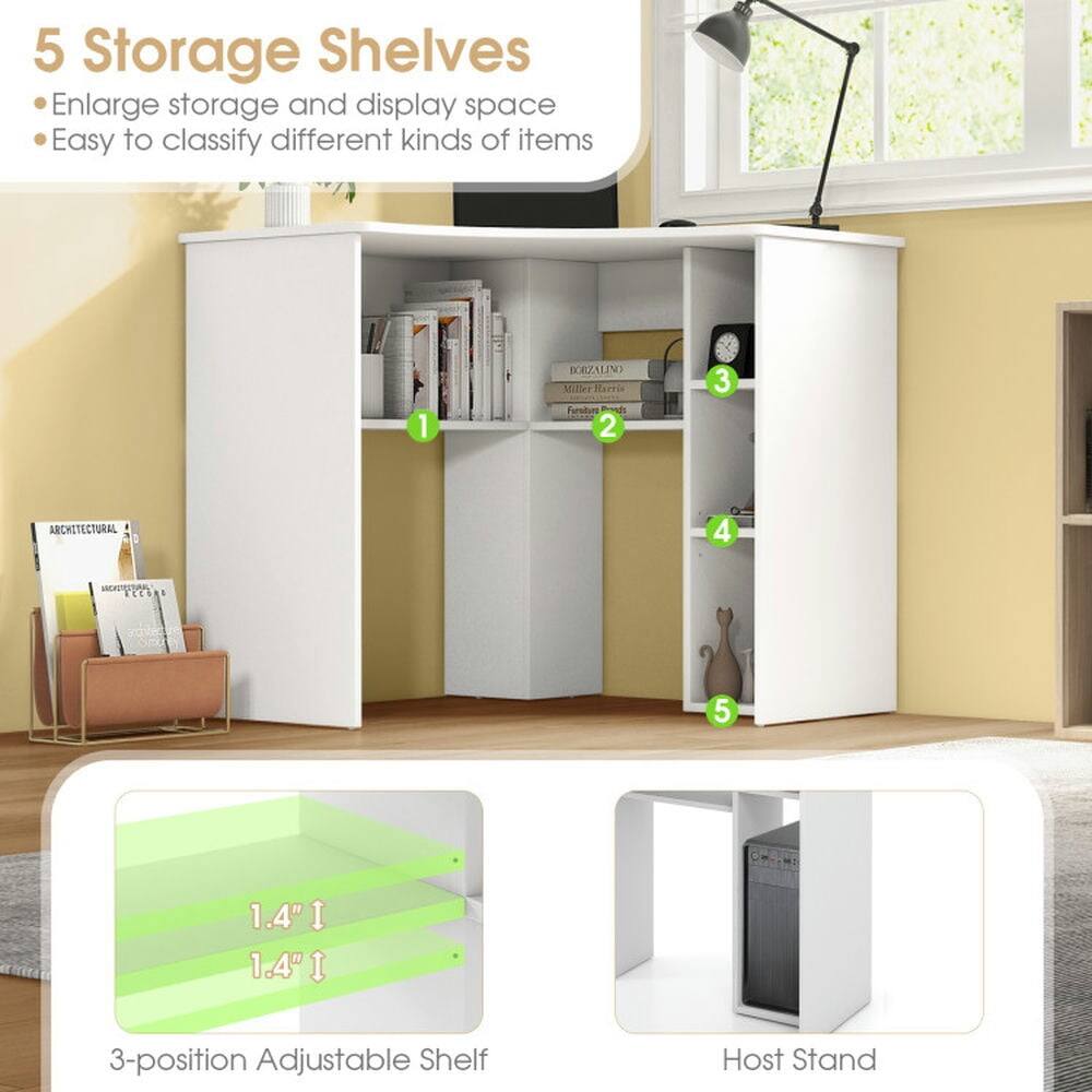 5 Storage Shelves  
- Enlarge storage and display space  
- Easy to classify different kinds of items  

1. RZALINI  
2. Mitter Hervie  
3. Frstum  
4. ARCHITECTURAL  
5. INGTESA ELES  

1.4" | 1.4" | 3-position Adjustable Shelf  
Host Stand