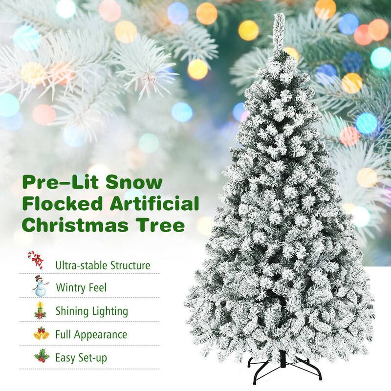 Pre-Lit Snow Flocked Artificial Christmas Tree

- Ultra-stable Structure
- Wintry Feel
- Shining Lighting
- Full Appearance
- Easy Set-up