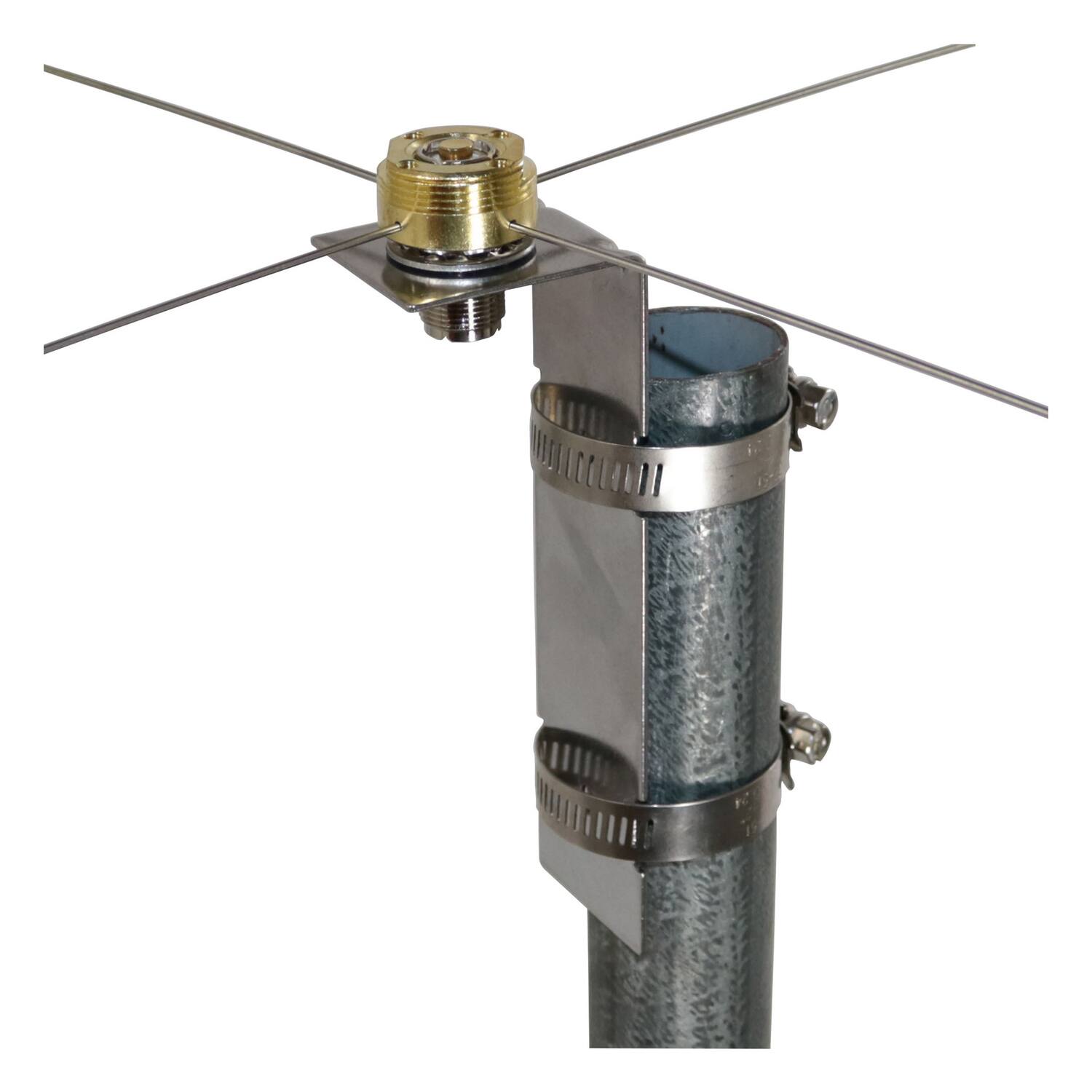 Tram NMO Mount to UHF Female Connector Ground Plane Kit Stainless