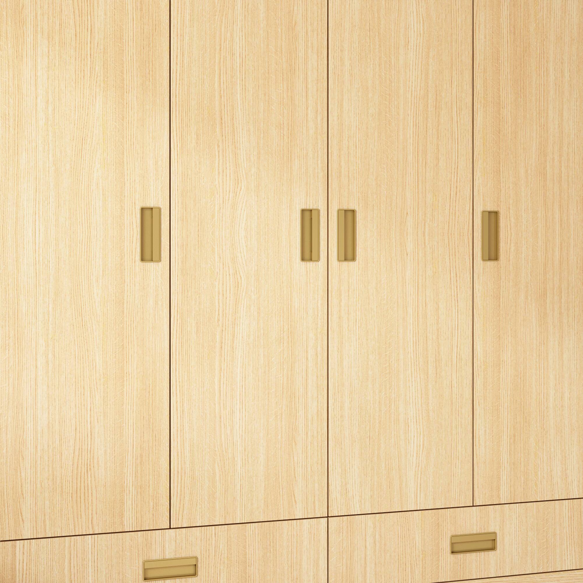 Alt View 6. FUFU&GAGA - Wood Grain Wardrobe Closet with 4 Doors and 2 Drawers Large Armoire Storage Cabinet Organizer for Bedroom - Wooden.