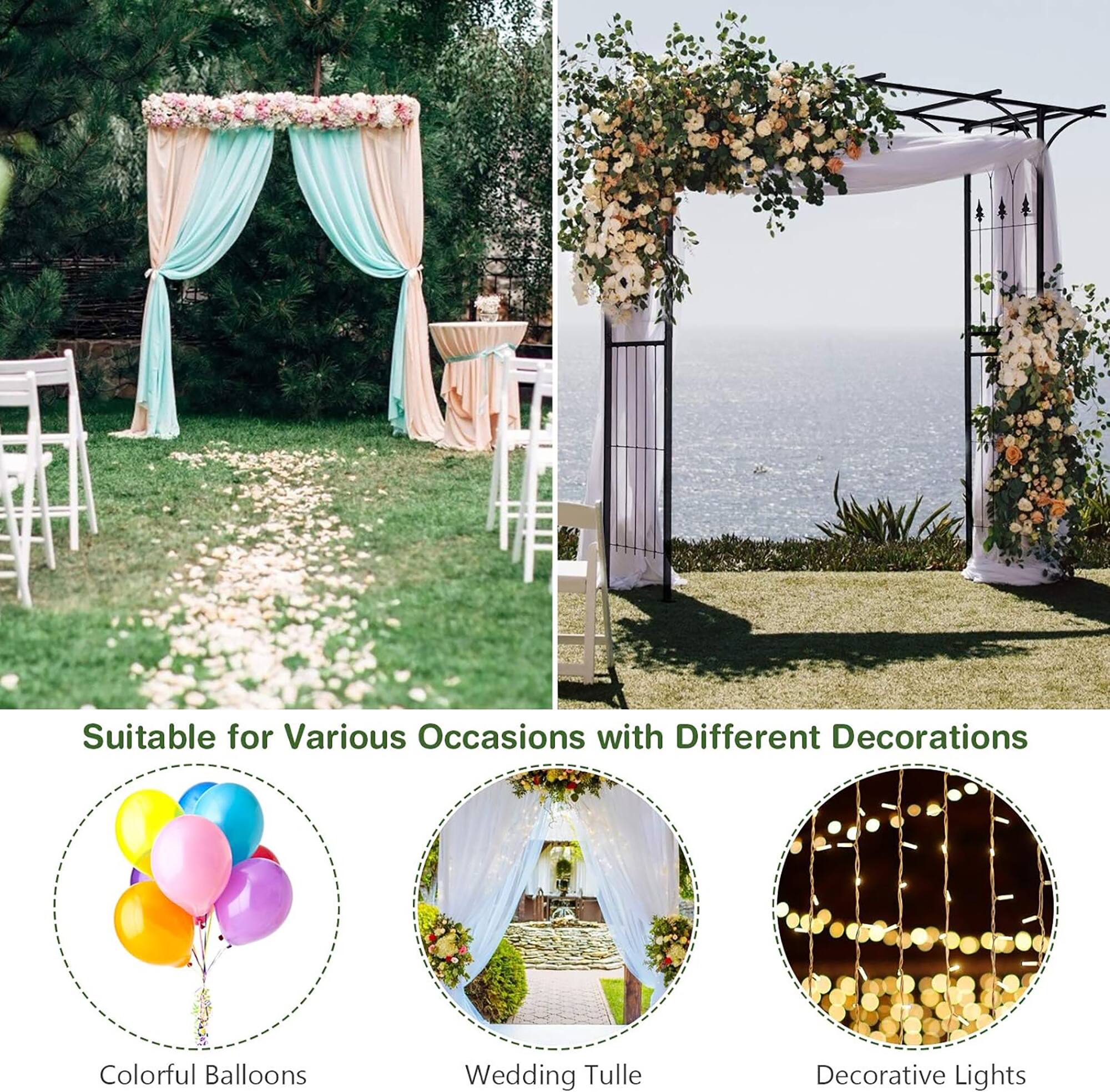 Suitable for Various Occasions with Different Decorations

Colorful Balloons

Wedding Tulle

Decorative Lights