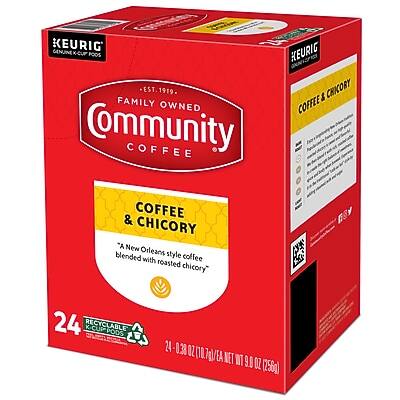 KEURIG GEN2.0 CUP PODS

FAMILY OWNED
EST. 1919
Community Coffee

COFFEE & CHICORY
"A New Orleans style coffee blended with roasted chicory"

24 RECYCLABLE CUP PODS
24 - 0.38 OZ (10.7g) EACH
NET WT 9.0 OZ (256g)