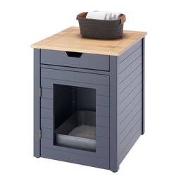 TRINITY - 20" Litter Box Enclosure End Table w/ Drawer - Dark Gray
