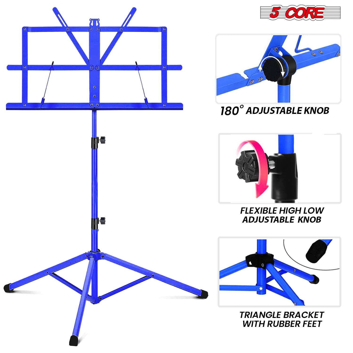 5 CORE

180° Adjustable Knob

Flexible High Low Adjustable Knob

Triangle Bracket with Rubber Feet