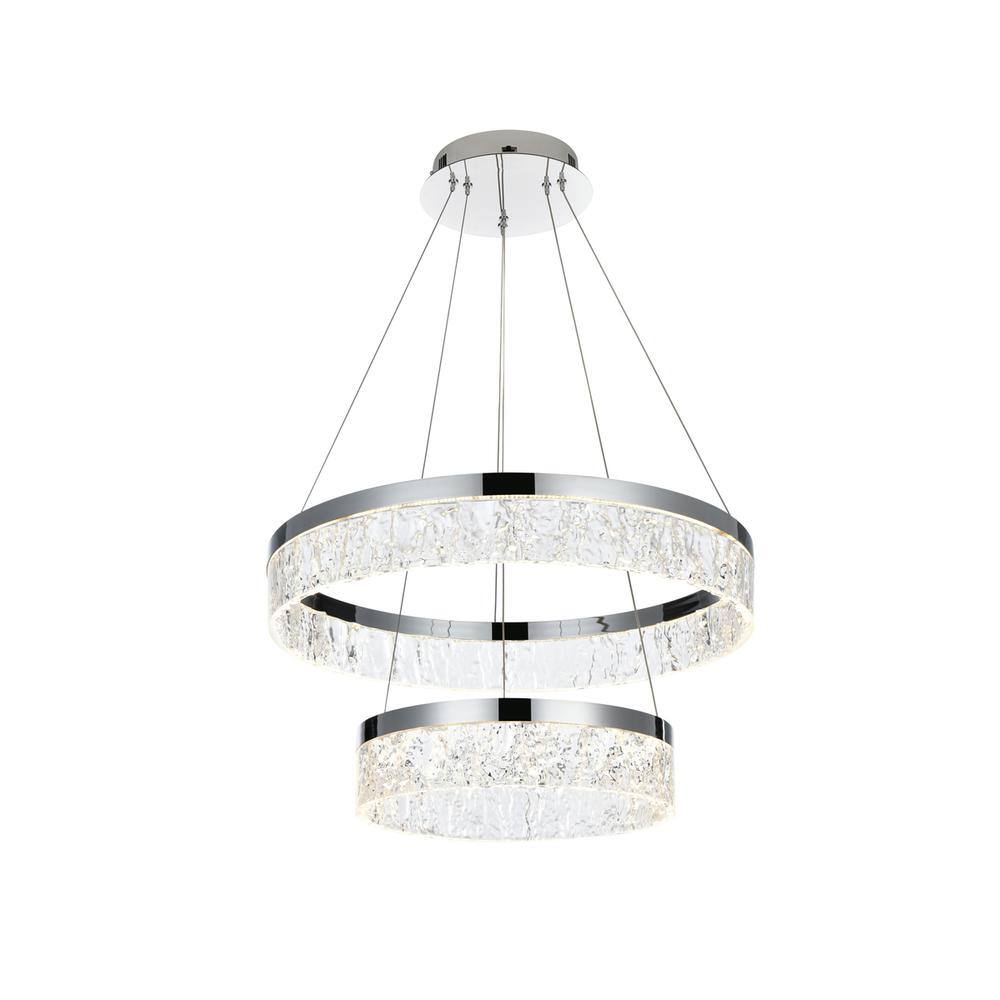 Alt View 1. Elegant Lighting - Linden 22 inch Adjustable LED chandelier in Chrome - Chrome.