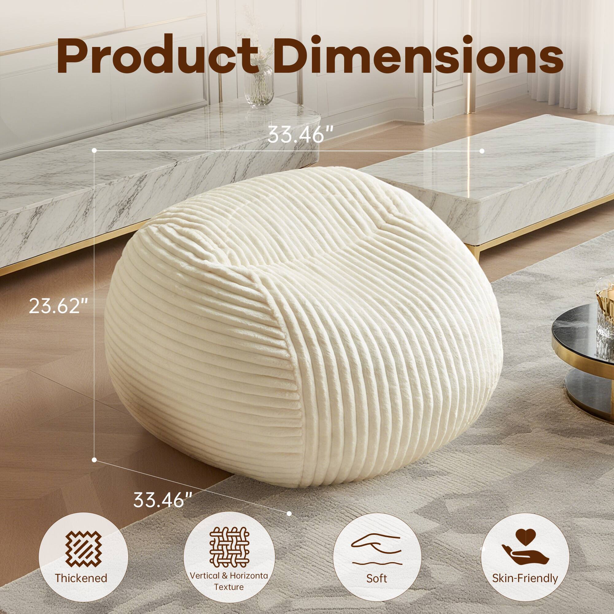 Product Dimensions

33.46"  
23.62"  
33.46"

- Thickened
- Vertical & Horizontal Texture
- Soft
- Skin-Friendly