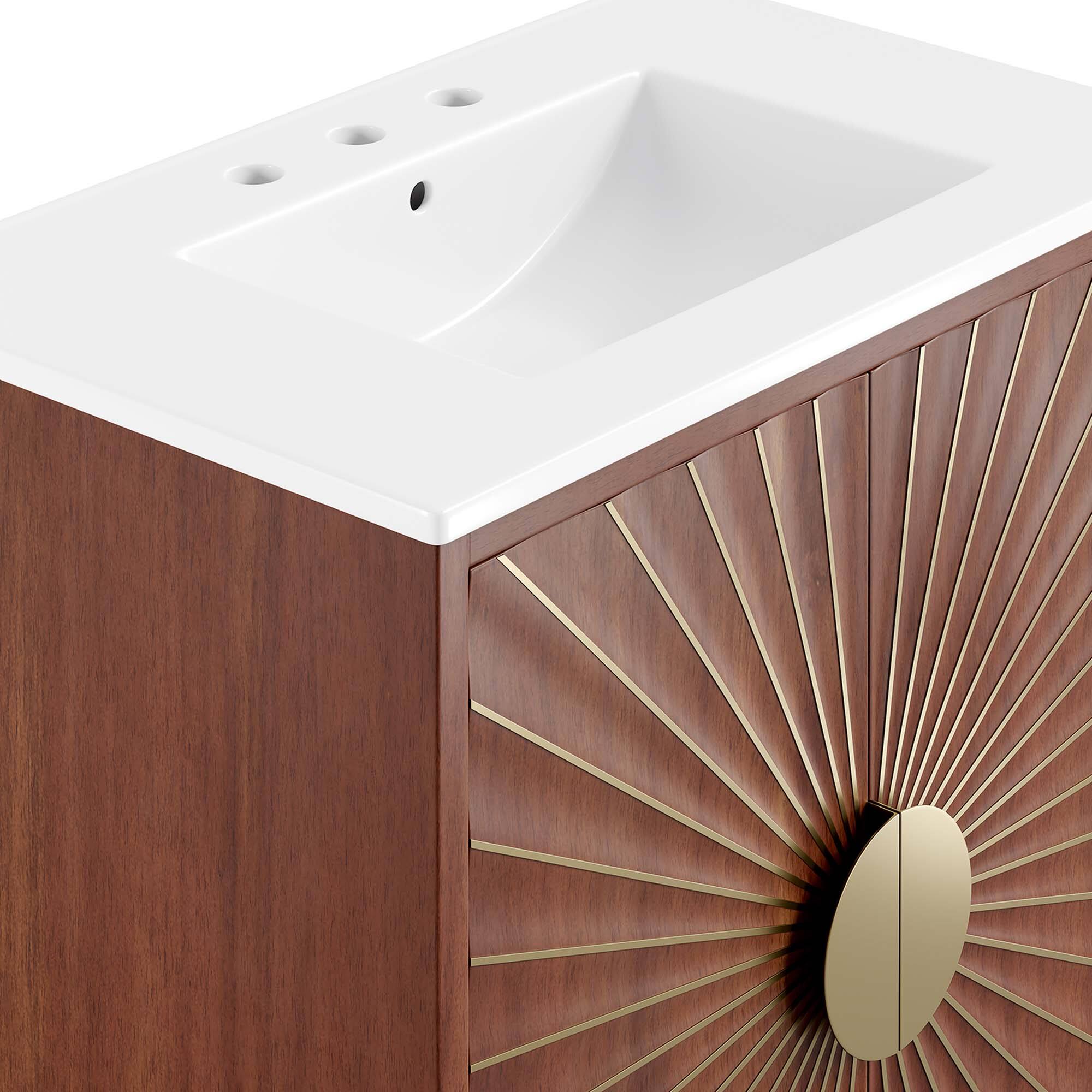 Alt View 8. Modway - Daylight Bathroom Vanity Basin Included by Modway - White Walnut.