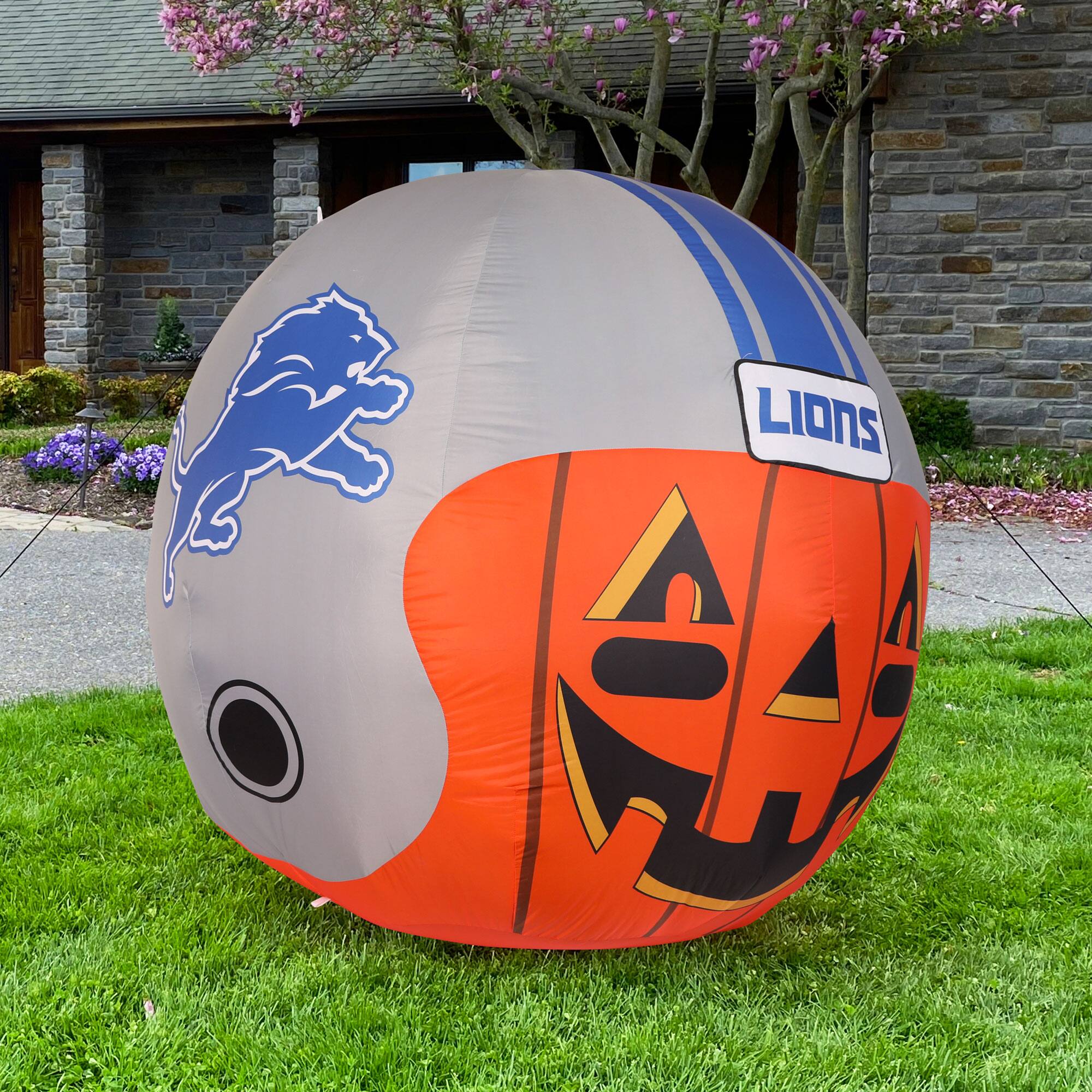 Alt View 1. Sporticulture - Detroit Lions 4' Inflatable Jack-O'-Helmet - Multicolor.