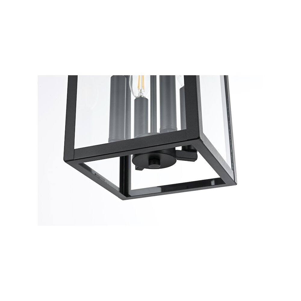 Alt View 1. Elegant Lighting - Sheridan 7 inch Outdoor Pendant in Black - Black.