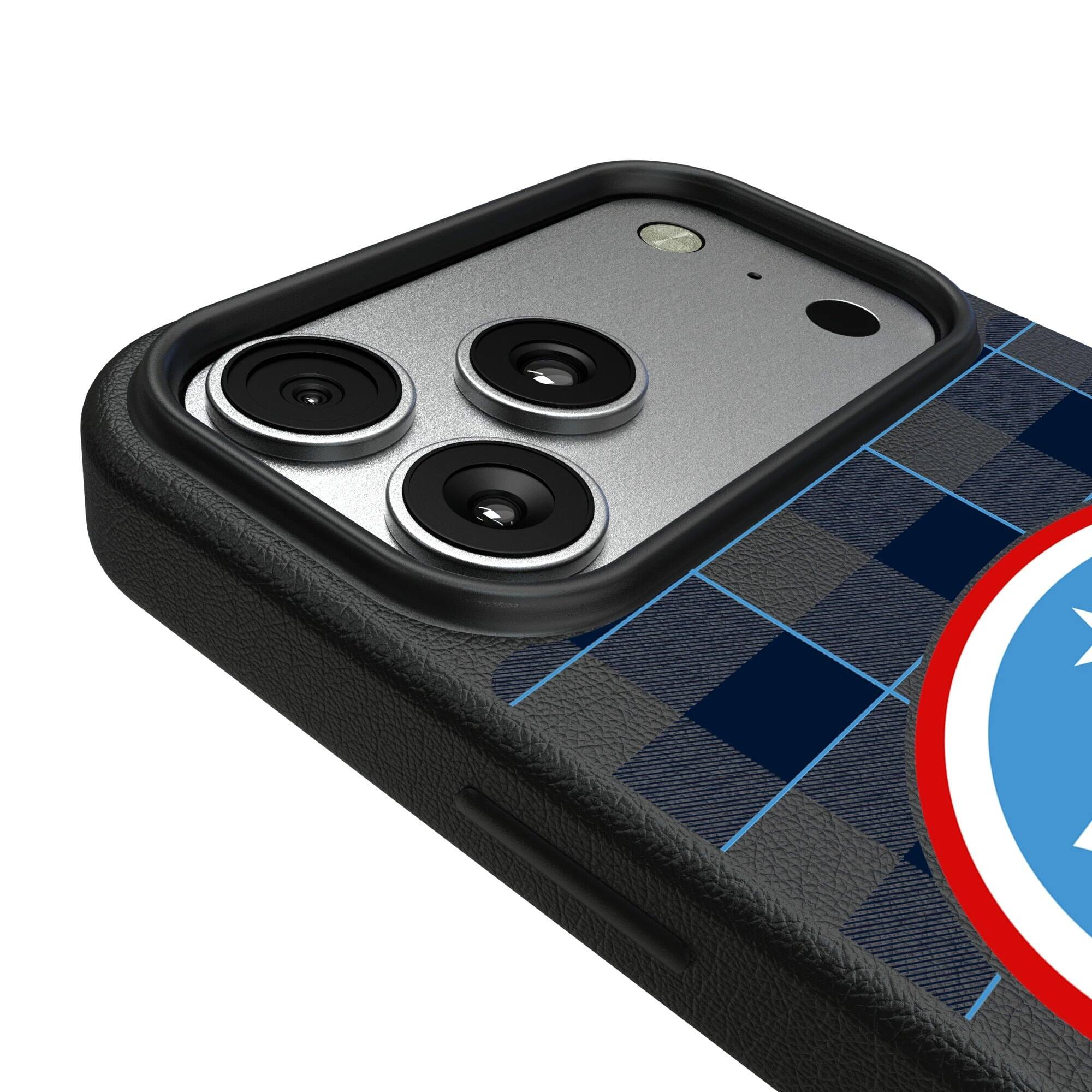 Alt View 2. Keyscaper - Tennessee Titans Plaid Magnetic Bump iPhone Case - 15 - Black.