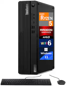 Lenovo - ThinkCentre M75s Mini Desktop (Ryzen 5 Pro 5650G, 64GB, 2TB SSD, , Win 11 Pro ) - Black