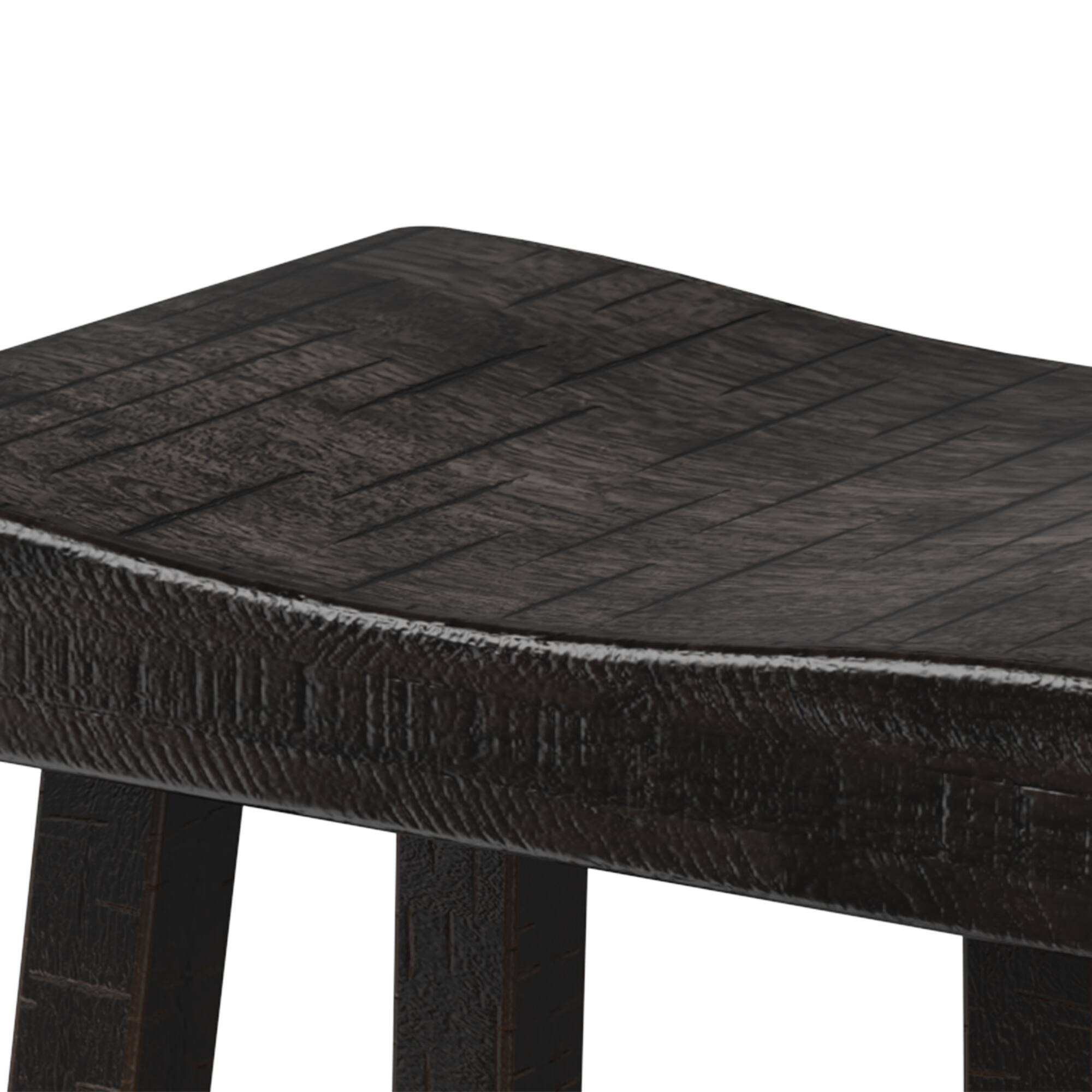 Alt View 5. Vaczon - 29" Solid Wood Bar Stools, Set of 2, Finish with Comfortable Contour Seats for Kitchen or Bar - Black.