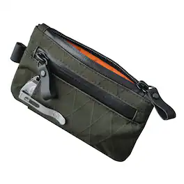 ALPAKA - Zip Pouch Pro - Minimalism Zipper Wallet - RFID Blocking, ID Card Holder,Men’s Wallet with Multi-tool Slot - Dark Green X-Pac VX21