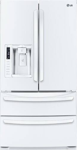 Front Standard. LG - 27.5 Cu. Ft. French Door Refrigerator with Thru-the-Door Ice and Water.