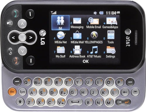 Front Standard. AT&T GoPhone - LG Neon No-Contract Mobile Phone - Black/Silver.