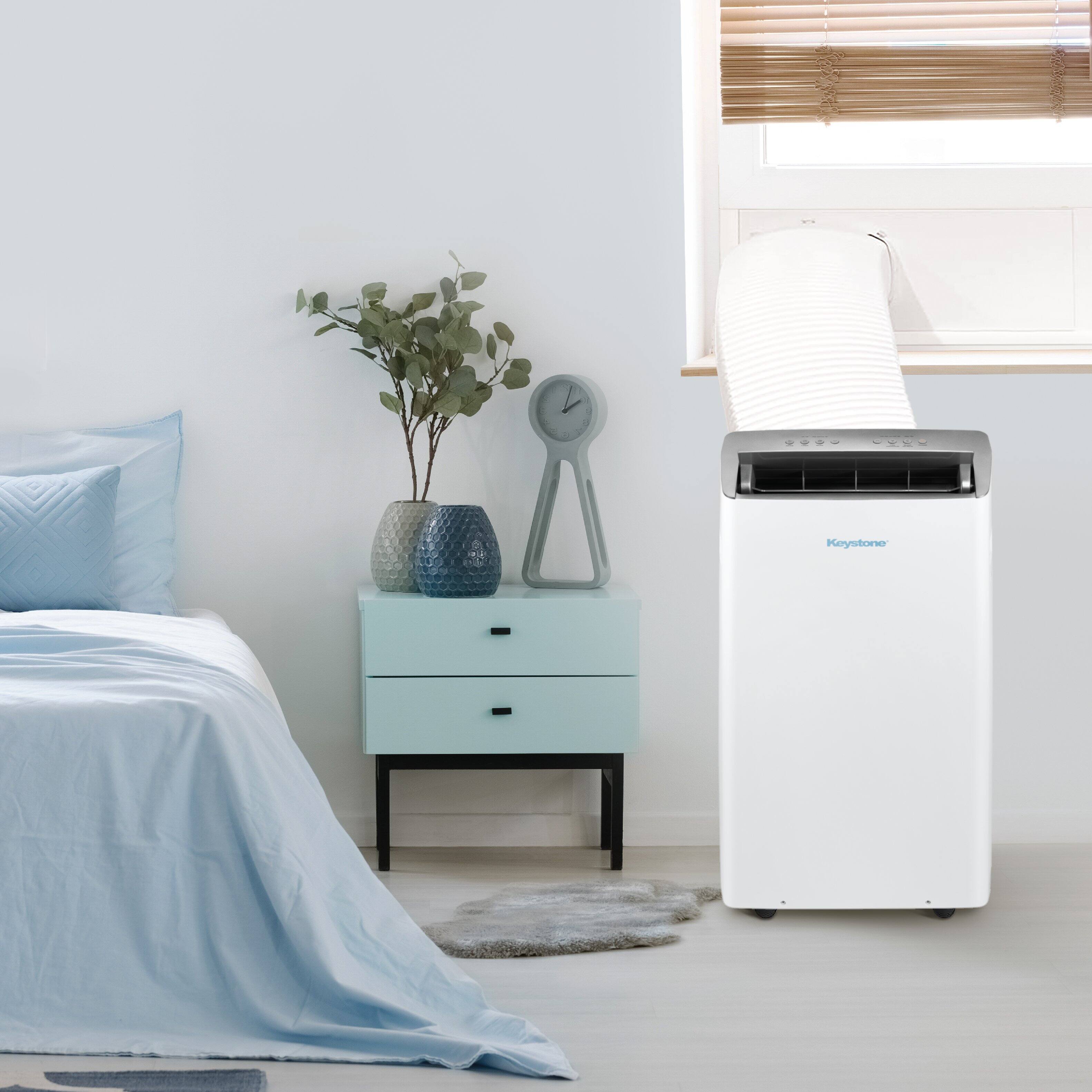 Alt View 4. Keystone - 550 Sq. Ft. 14,000 BTU ASHRAE/12,000 BTU DOE Portable Inverter Air Conditioner with Supplementary Heat - White.