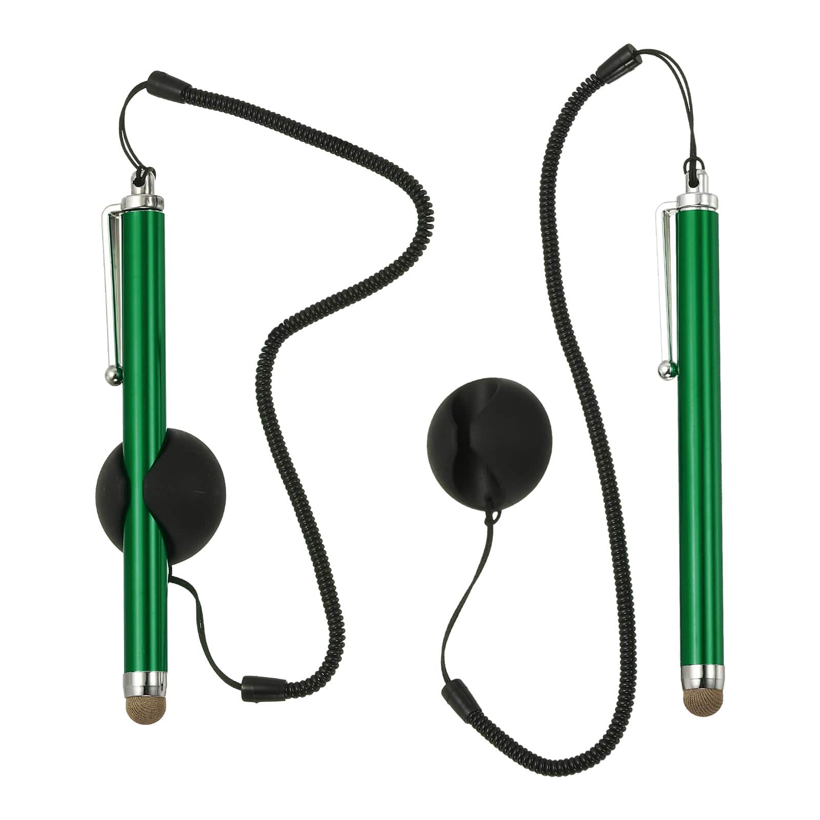 Unique Bargains - 2pcs Screen Capacitive Pen with Spring Rope Fixing Dock High Sensitivity for Mobile Phone Car Navigation GPS POS Tablet - Green