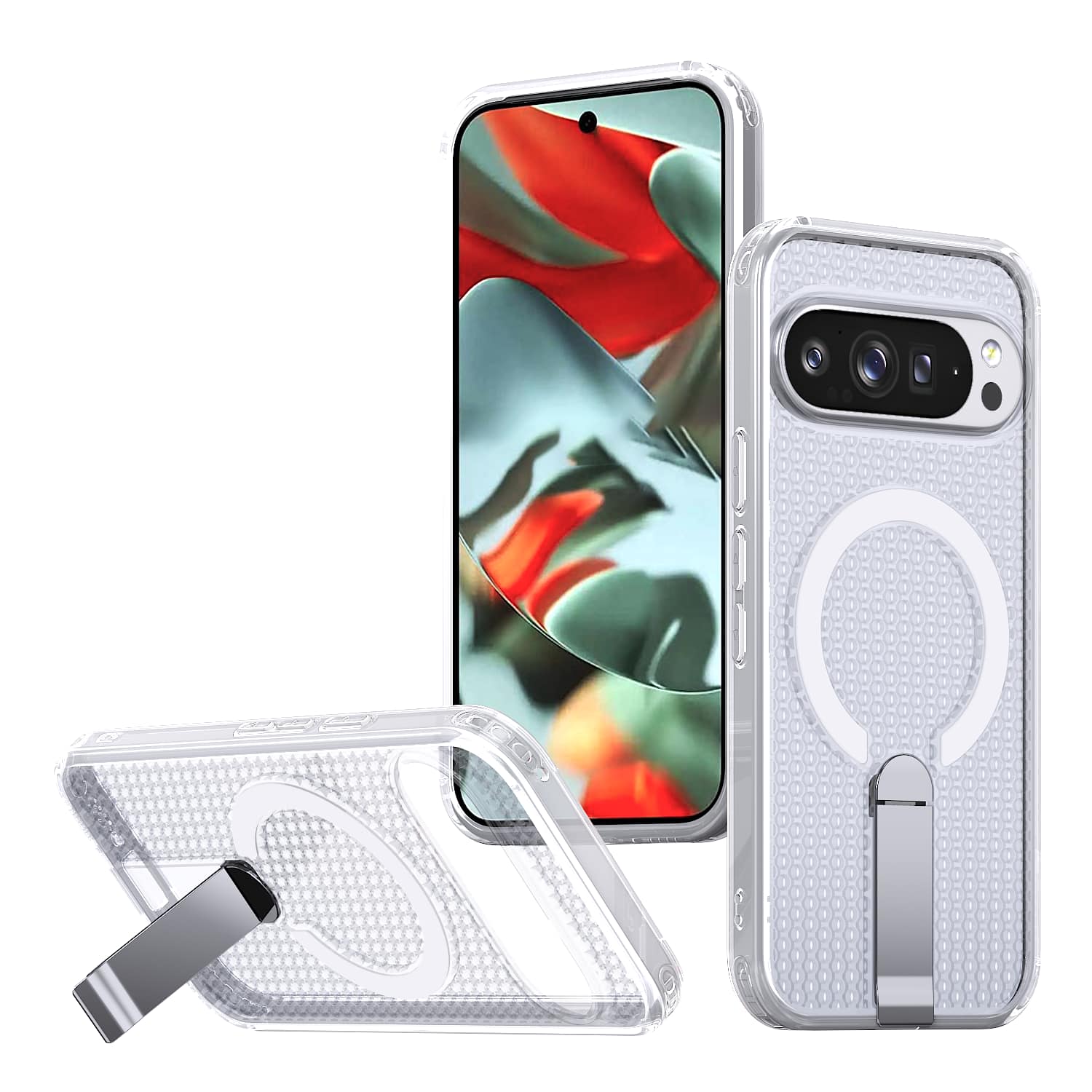Dteck - Rugged Magnetic Case for Google Pixel 10 Pro XL with Kickstand,Shock-absorbent Heavy Duty Heat Dissipation Back Cover - Clear price history on PriceWatchPro