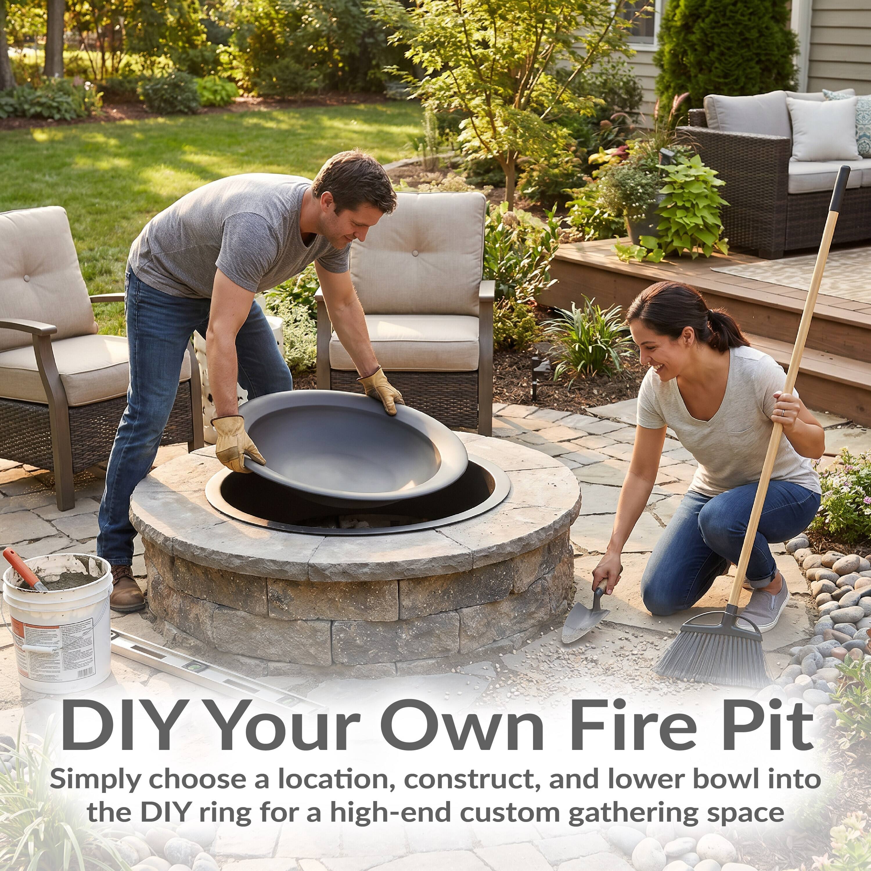 DIY Your Own Fire Pit

Simply choose a location, construct, and lower bowl into the DIY ring for a high-end custom gathering space
