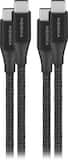 Insignia™ - 6' USB-C to USB-C Braided Charge-and-Sync Cables (2-Pack) - Black