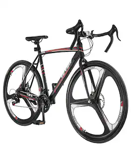 VEVOR - Road Bike, 700C Wheels Racing Bike, SHIMANO 21 Speeds Drivetrain System City Commuter Road Bicycle - Black