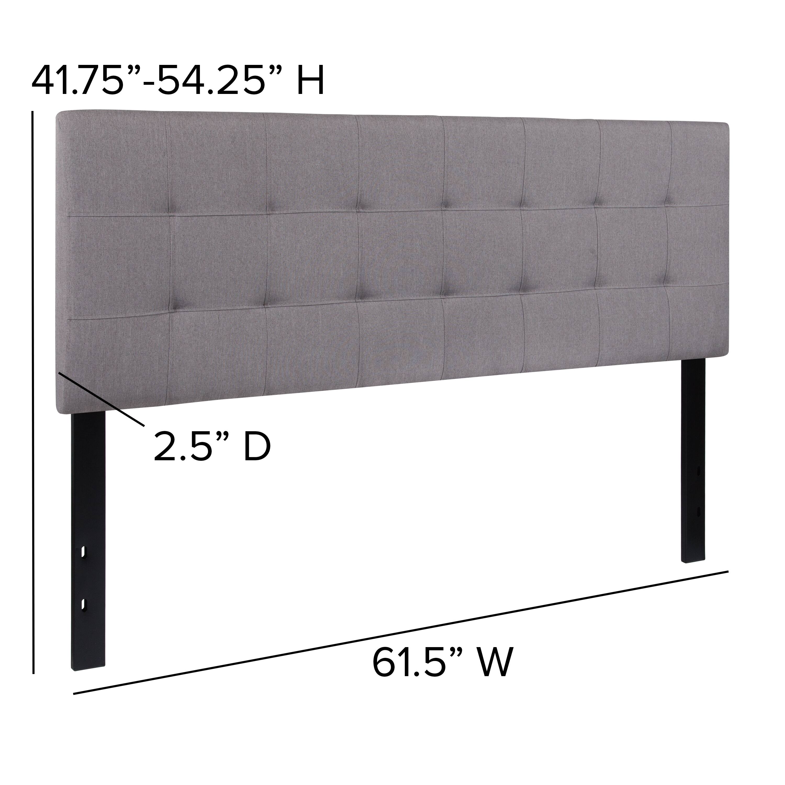 41.75"-54.25" H  
2.5" D  
61.5" W