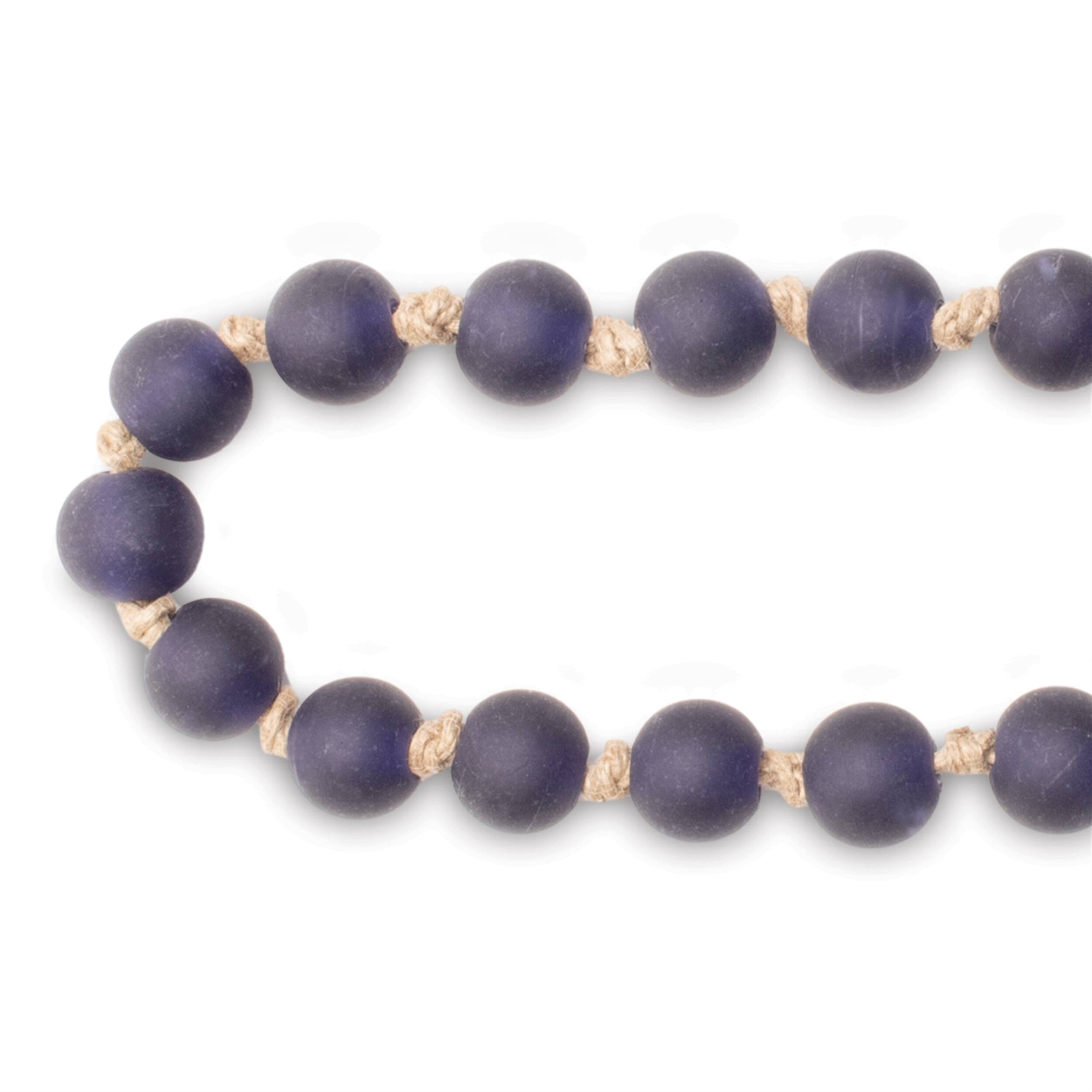 Angle. BreeBe - Frosted Glass Bead Garland (Set of 2) - Blue.