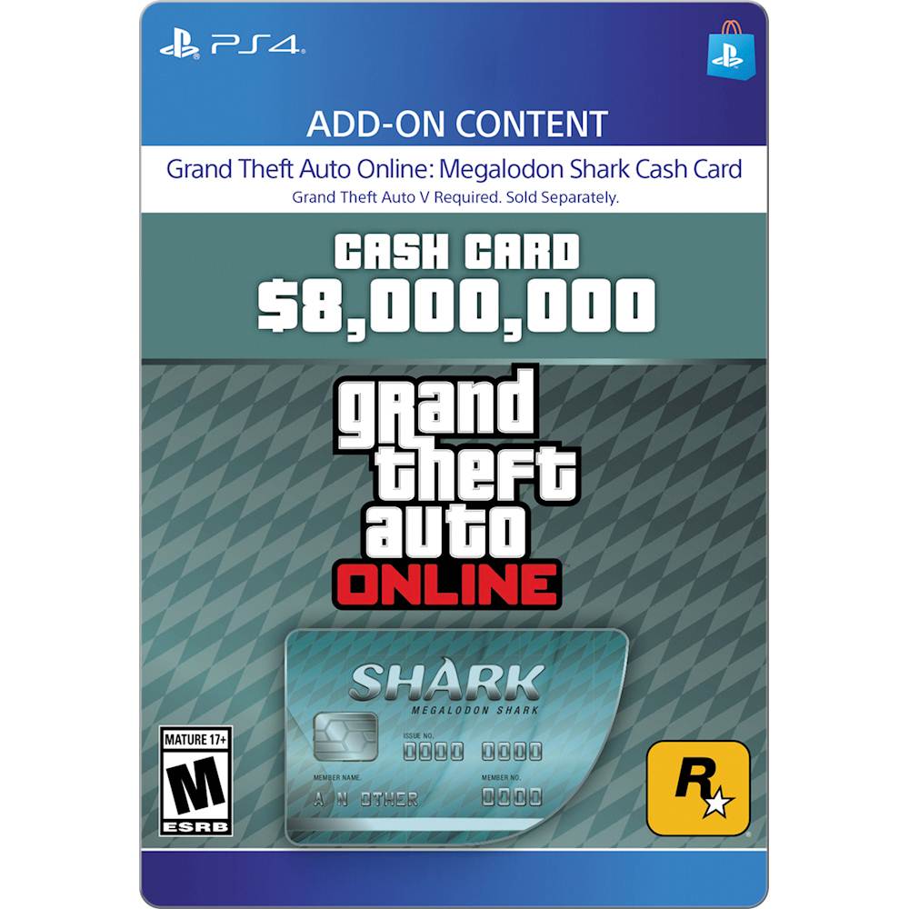 Grand Theft Auto V Online: Megalodon Shark Cash Card $8,000,000 PlayStation 4 [Digital] CUSA00419_00-GTAVCASHPACK000F - Best