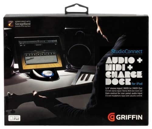 Front. Griffin - StudioConnect Audio and MIDI Charging Dock for Apple® iPad® - Black.