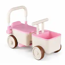 Costway - 3-in-1 Ride-On Push Car for Kids with Pull Rope - Pink