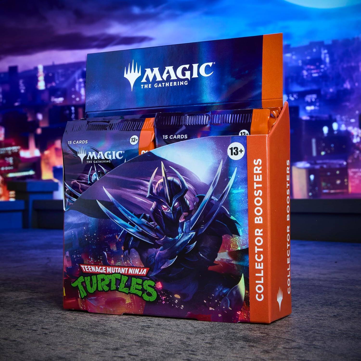 MAGIC THE GATHERING  
15 CARDS  
13+  
COLLECTOR BOOSTERS  
TEENAGE MUTANT NINJA TURTLES  
12+