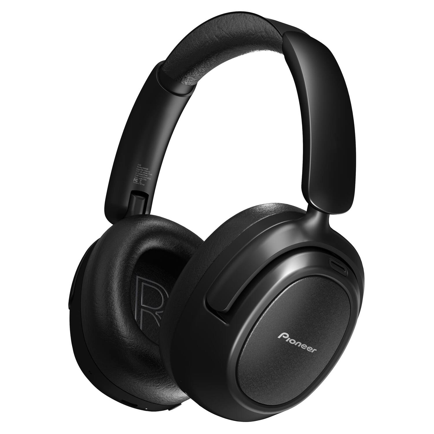 Alt View 3. Pioneer - A60 Dual-Mode Wireless Over-Ear Headphones, Detachable Mic, Aux Input, Hybrid ANC, Accessory Kit, 100 Hr Play Time - Black.