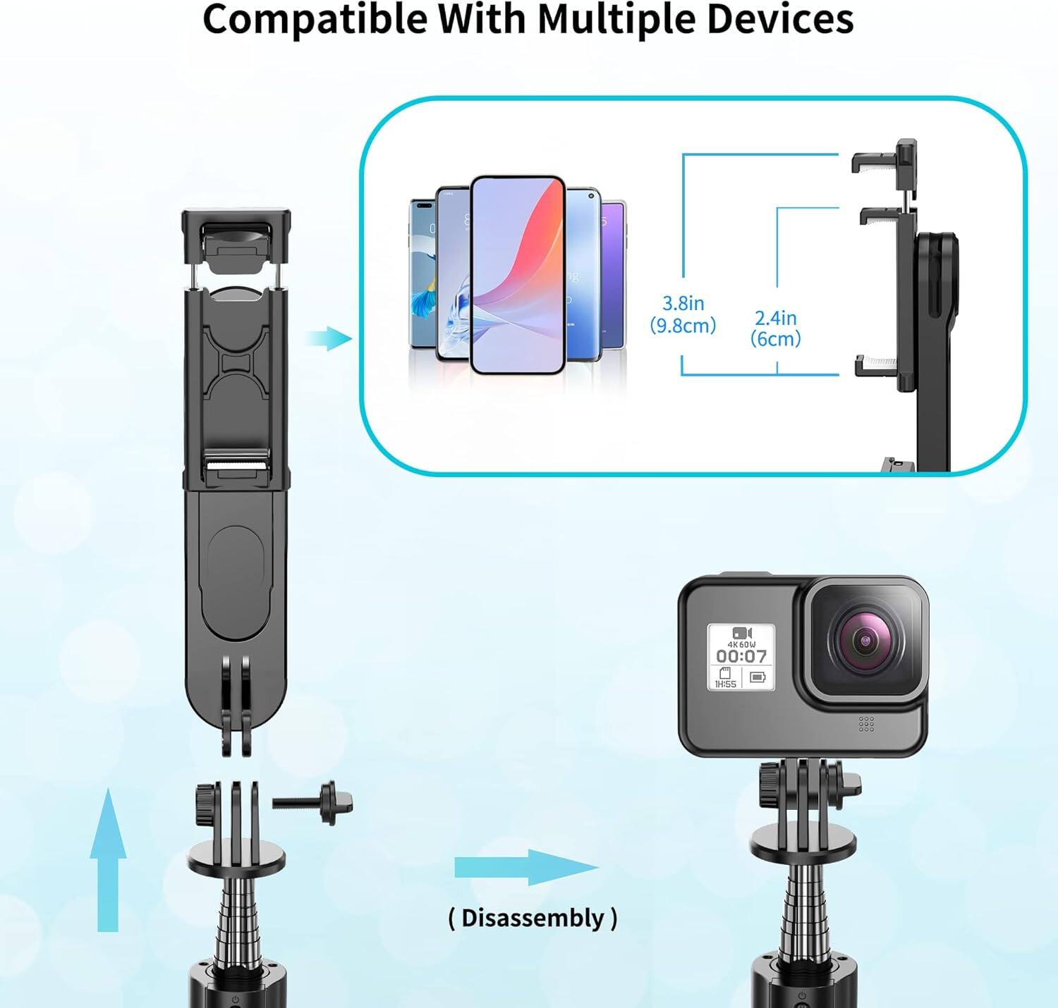 Compatible With Multiple Devices

3.8in (9.8cm)  
2.4in (6cm)

(Disassembly)