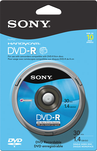 Sony DVD Recordable Media DVD-R 1.40 GB 10 Pack  - Best Buy