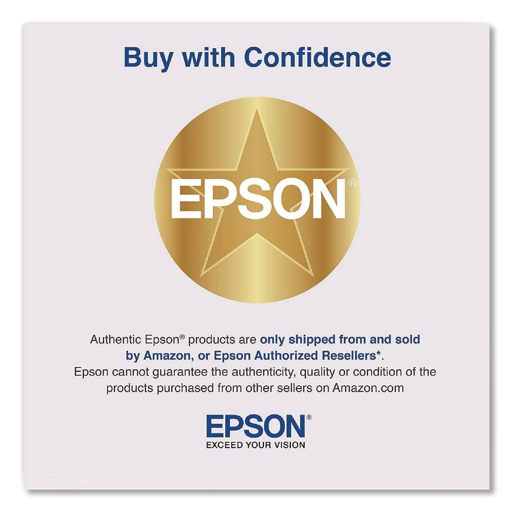 Buy with Confidence

Authentic Epson® products are only shipped from and sold by Amazon, or Epson Authorized Resellers*. Epson cannot guarantee the authenticity, quality or condition of the products purchased from other sellers on Amazon.com

EPSON
EXCEED YOUR VISION
