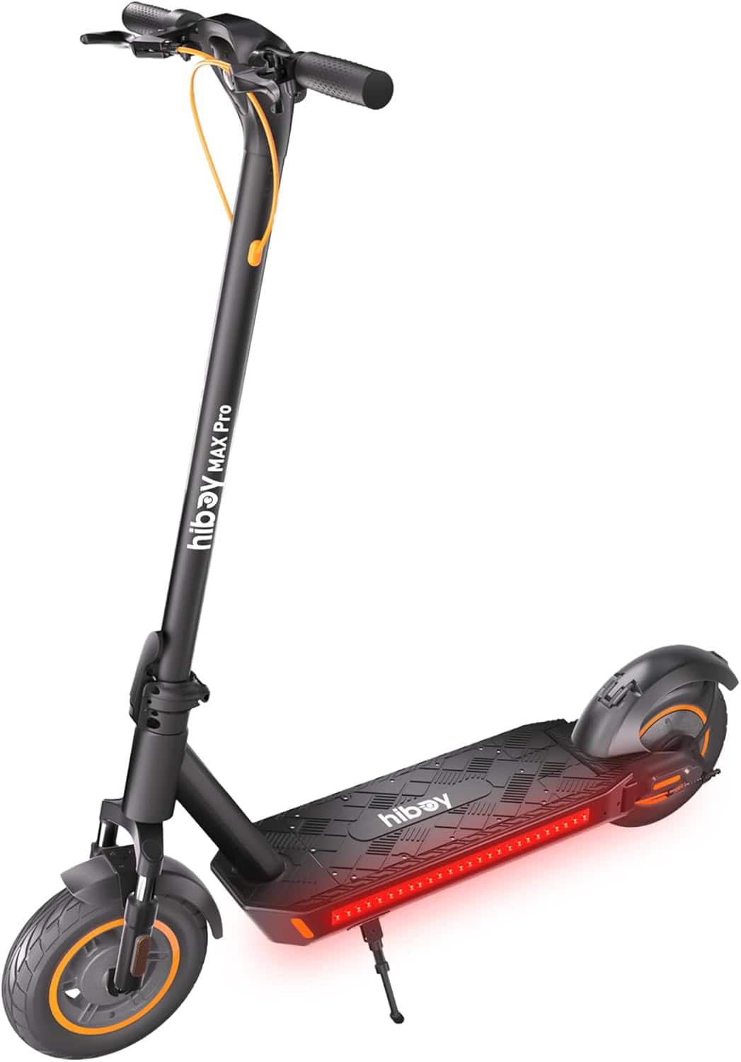 HiBoy - MAX Pro Electric Scooter, 46.6 Mi Long Range, 11'' Pneumatic Tires, Split Hub Desi - Black