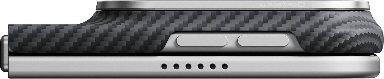 Alt View 1. Pitaka - Edge Case  for Apple iPhone Duo Back Cover - Black Grey(Twill).