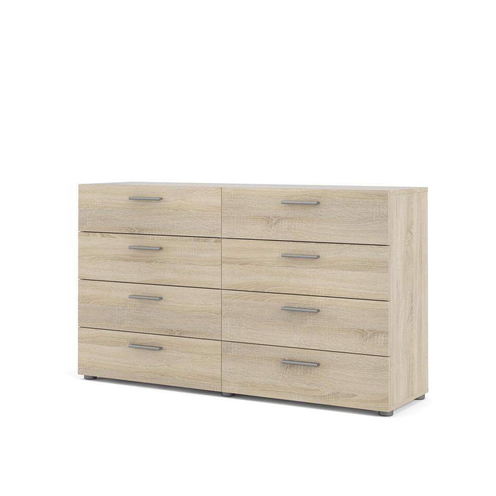 Left. Tvilum - Austin 8 Drawer Double Dresser, Oak Structure - Brown.
