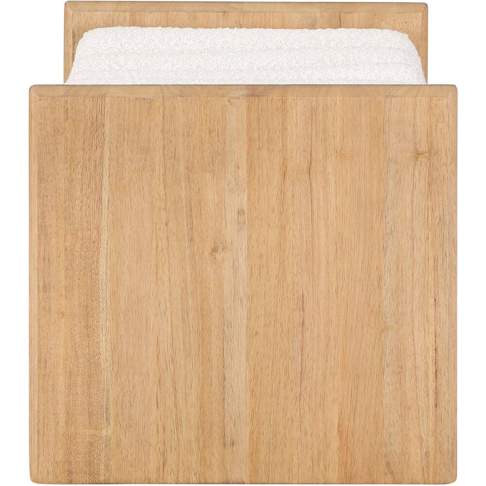 Alt View 3. Meridian Furniture - Waverly Cream Boucle Fabric Bench - Beige.