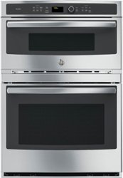 GE Profile - 30" Built-In Single Electric Convection Wall Oven with Built-In Microwave - Stainless Steel - Front_Zoom