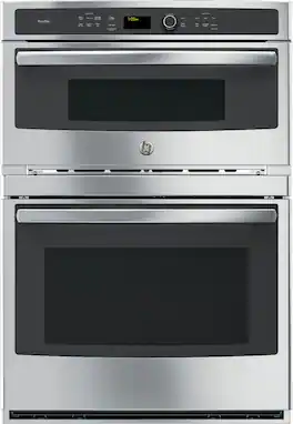 GE Profile - 30" Built-In Single Electric Convection Wall Oven with Built-In Microwave - Stainless Steel