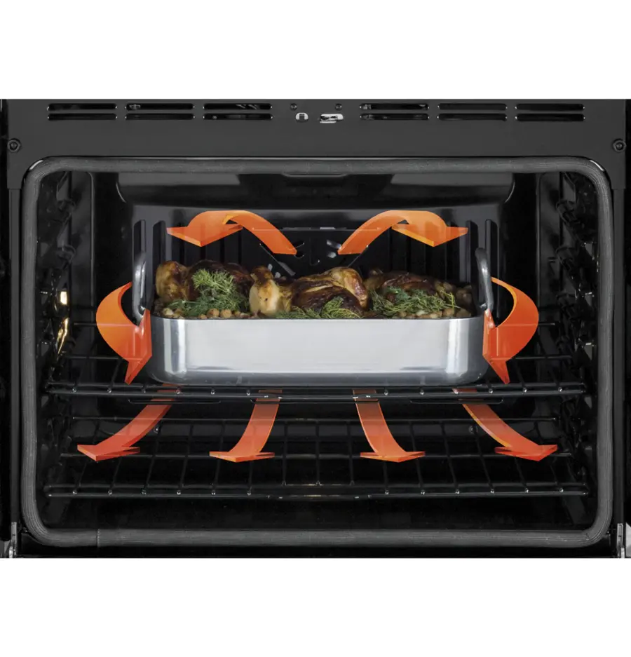 Alt View 16. GE Profile - 30" Built-In Single Electric Convection Wall Oven with Built-In Microwave - Stainless Steel.